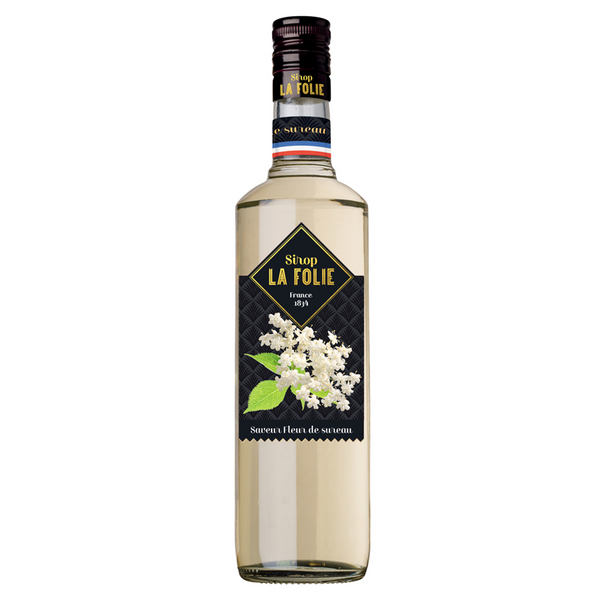 Bottle of Combier Distillery's elderflower syrup. Net weight: 70cl