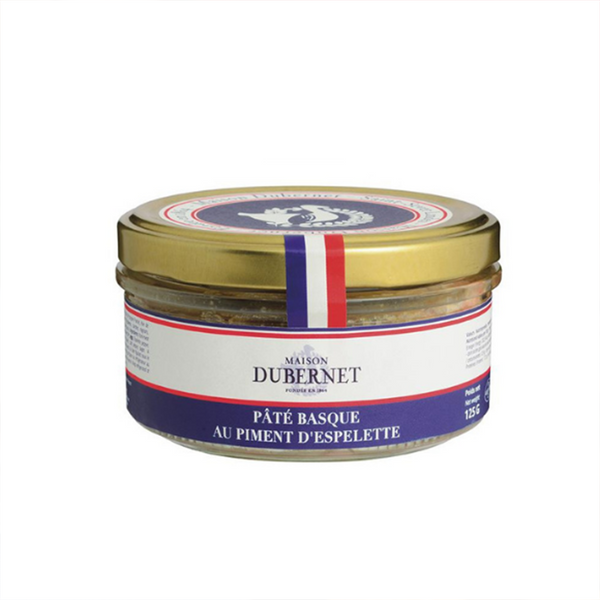 Jar of Dubernet's pâté with Espelette pepper. Net weight: 125g