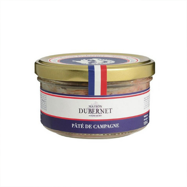 Jar of Dubernet's country-style pâté. Net weight: 125g