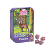 CDHV's violet 100% natural frosted candies in collector tin. Net weight: 70g