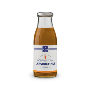 Bottle of La Perle des Dieux' langoustine bisque. Net weight: 470g