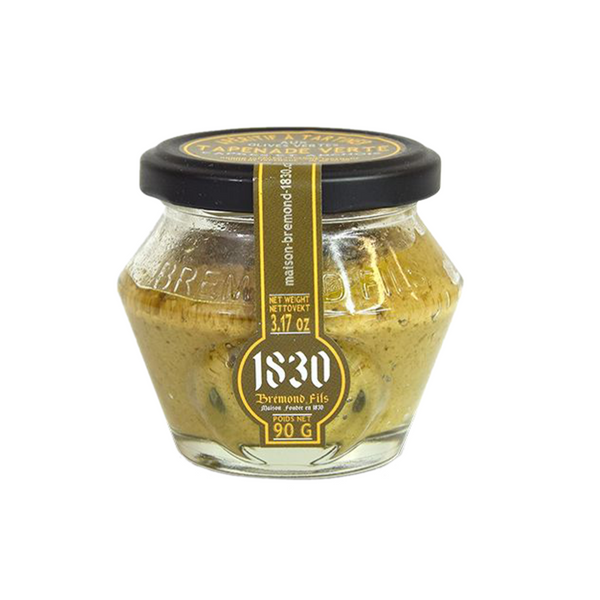 Jar of Maison Bremond 1830's green olive tapenade. Net weight: 90g