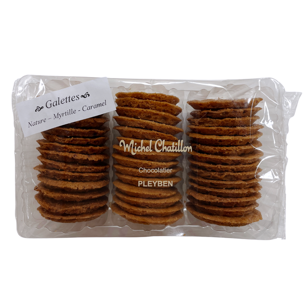 1 row of each flavours: plain, blueberry & caramel Pure Butter assorted Fine Galettes