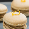 Macarons stuffed with sardine mousse with armagnac