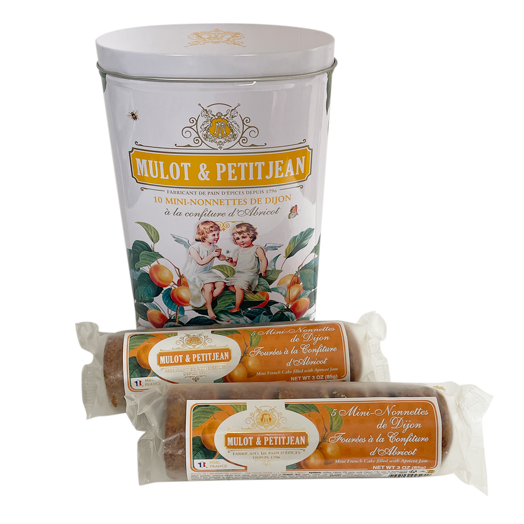 Mulot & Petitjean's collector tin with mini-nonnettes stuffed with apricot.