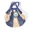 Blue-Ecru Filt 1860's 100% cotton net shopping bag