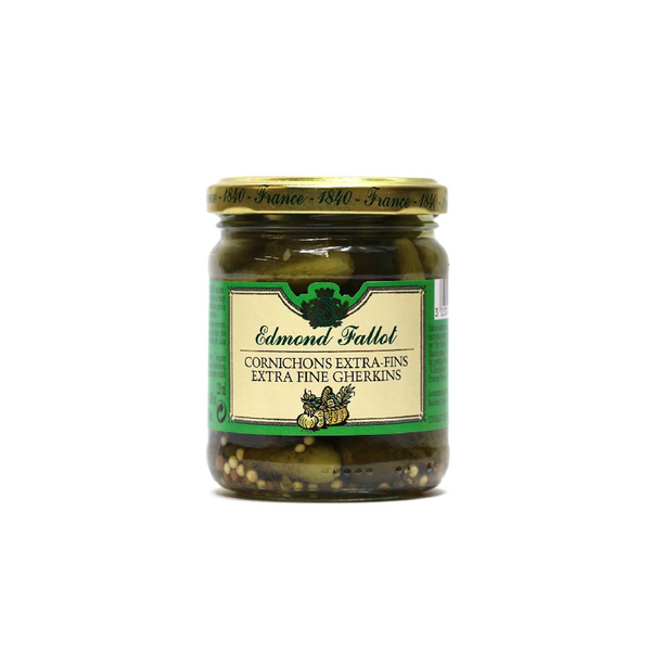 Jar of Edmond Fallot's extra fine pickles. Net weight: 37cl