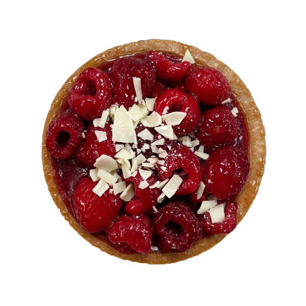 Top view of the pure butter raspberry Tartlet