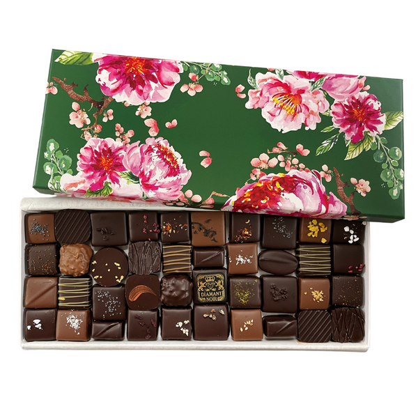 Opened box of 40 chocolates