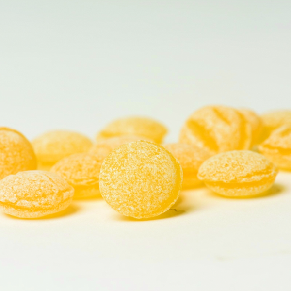 Bulk of CDHV's verbena lemon 100% natural frosted candies.
