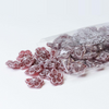 Opened bag of 250g of bulk CDHV's 100% natural violet frosted candies.