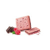 Fossier's biscuits with pink biscuit, raspberry and pure dark chocolate