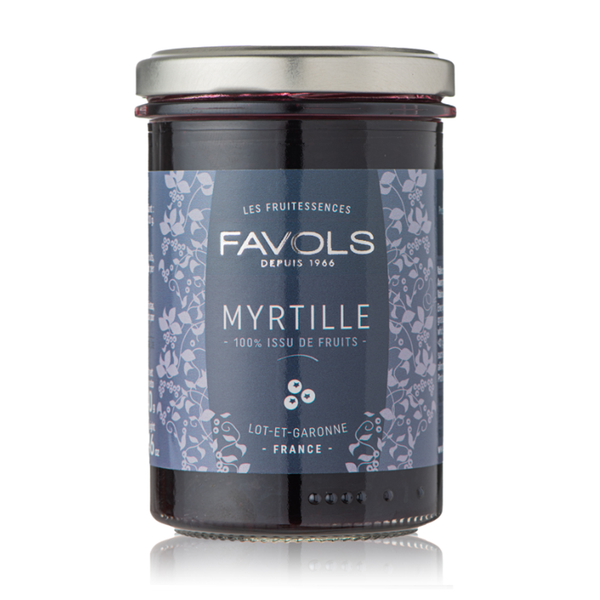 Jar of blueberry jam.