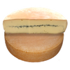 the whole Morbier cheese at the bottom with a half on top.