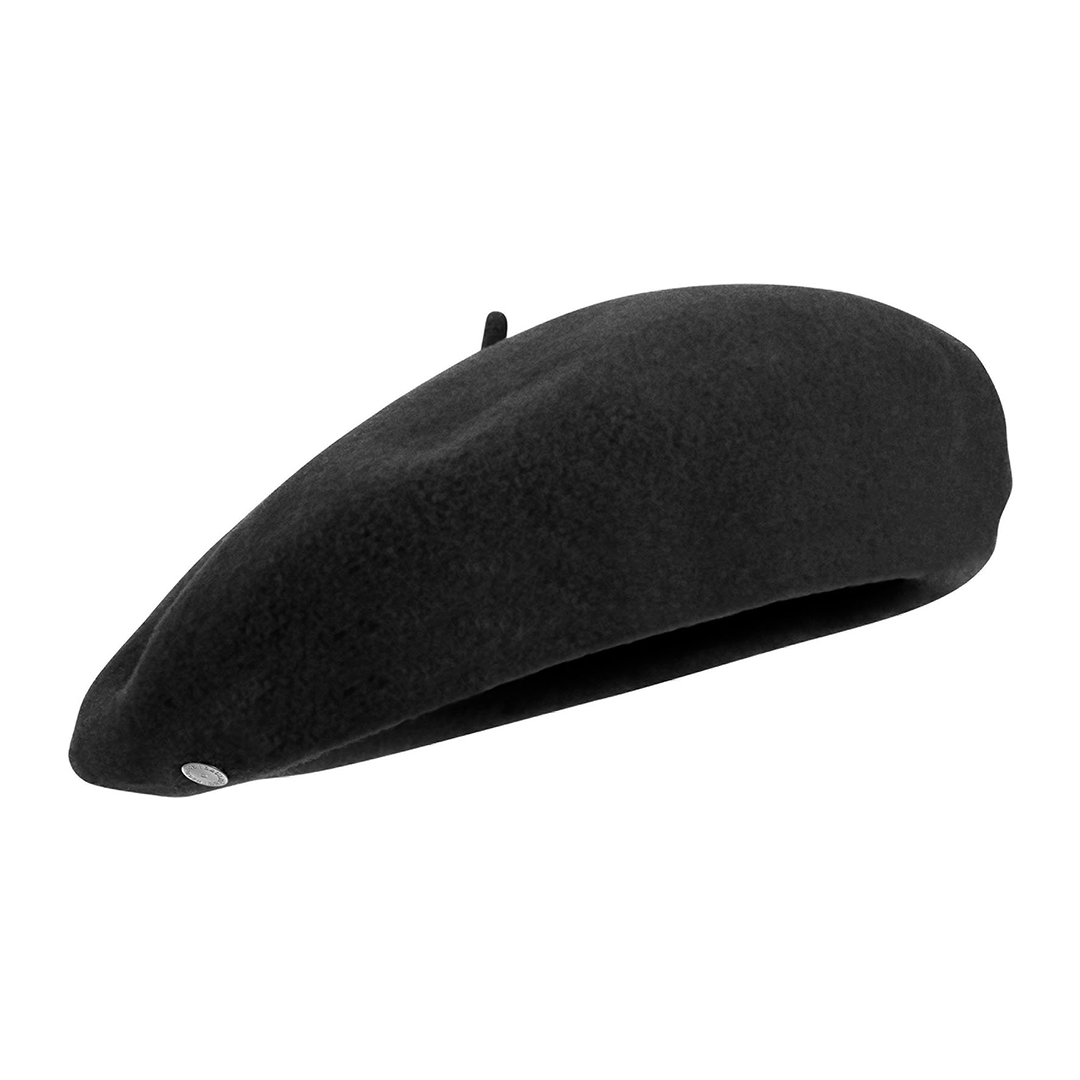Laulhère's 100% merino wool authentic beret - black
