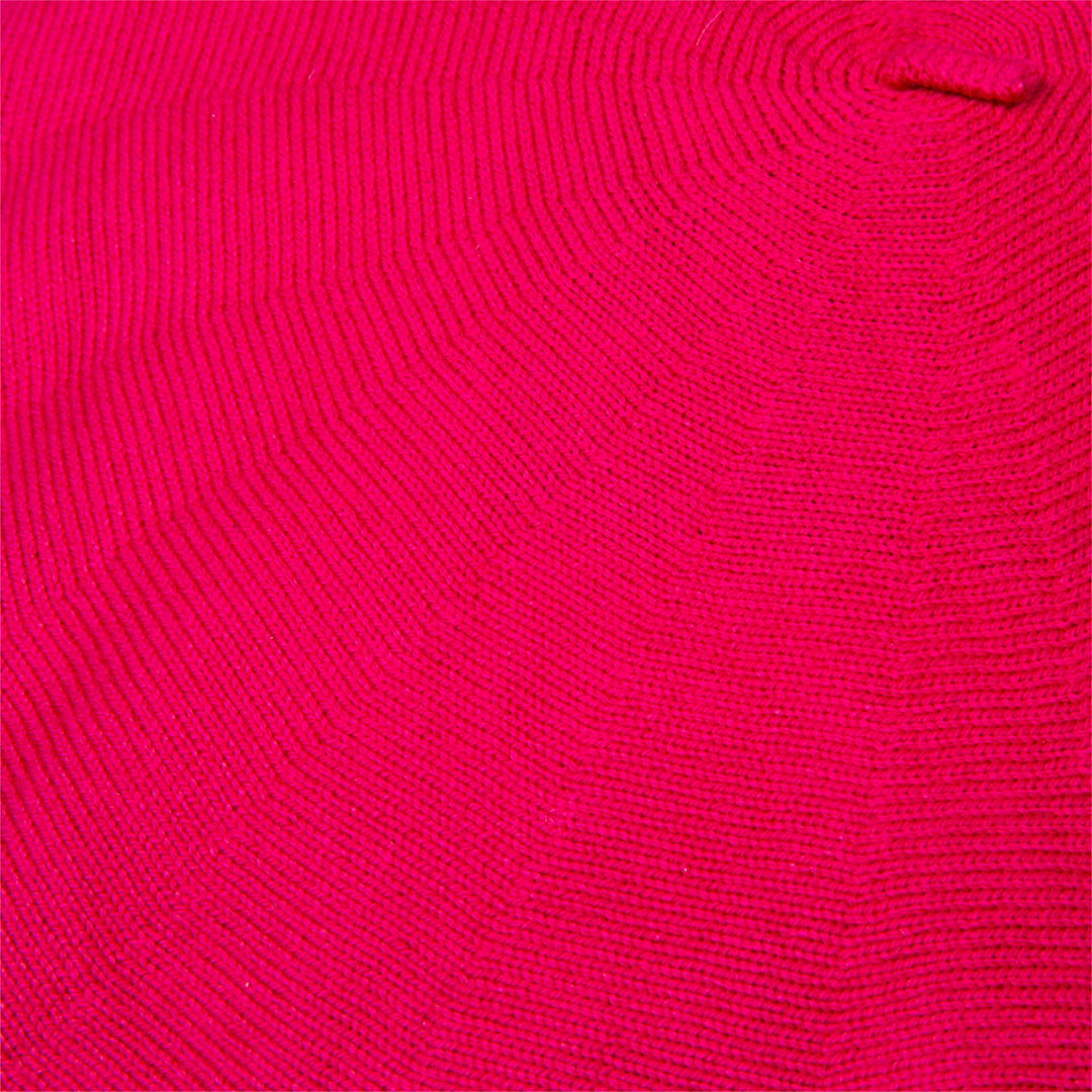 Close up of Laulhère's 100% cotton authentic summer beret - greige (pink)