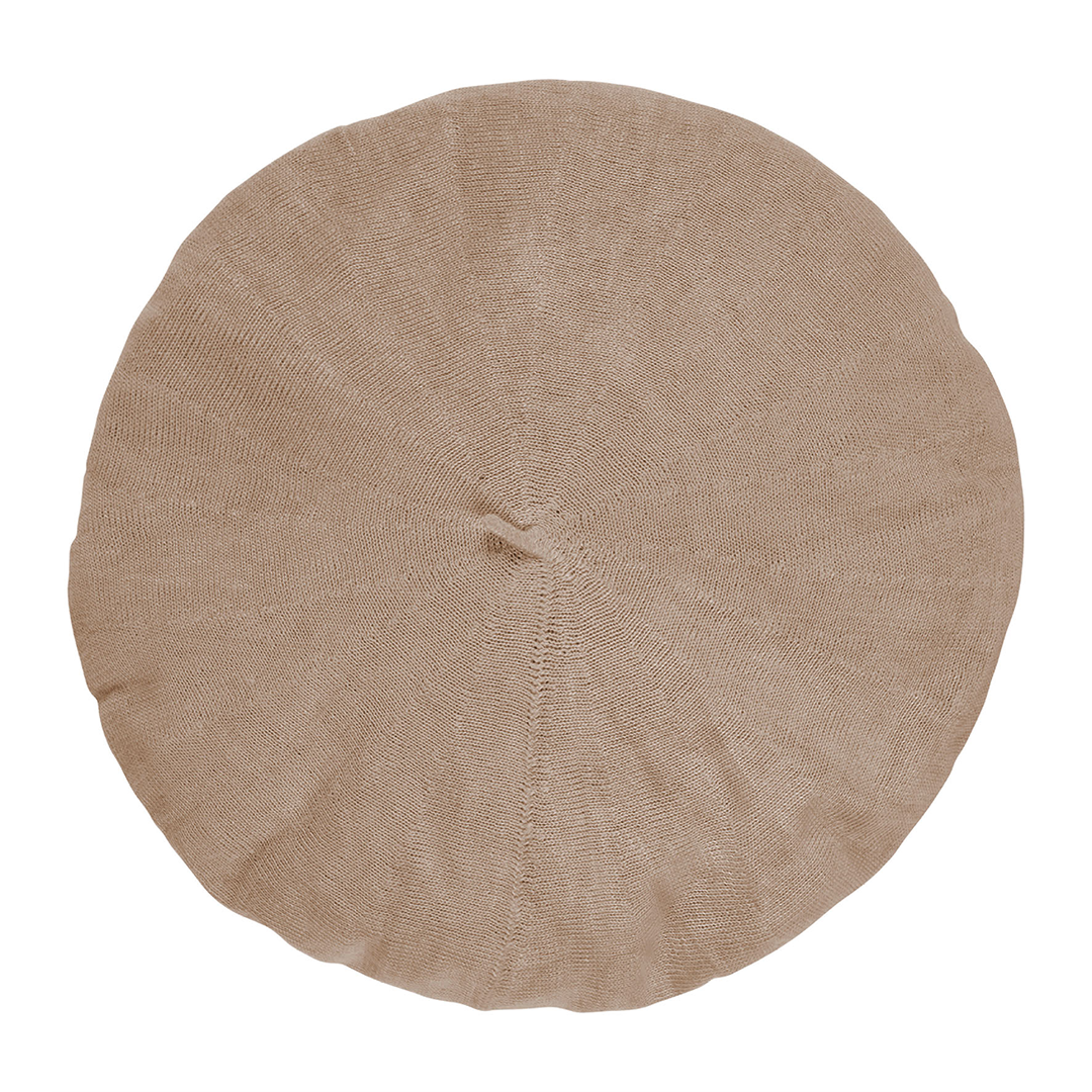 Top view of Laulhère's 100% cotton authentic summer beret - beige