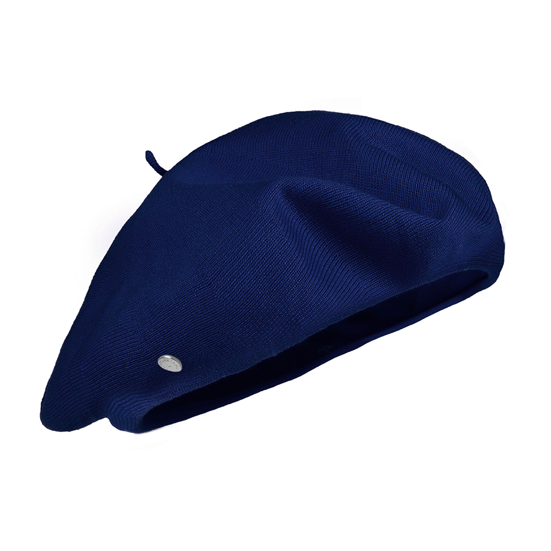 Laulhère's 100% cotton authentic summer beret - navy blue
