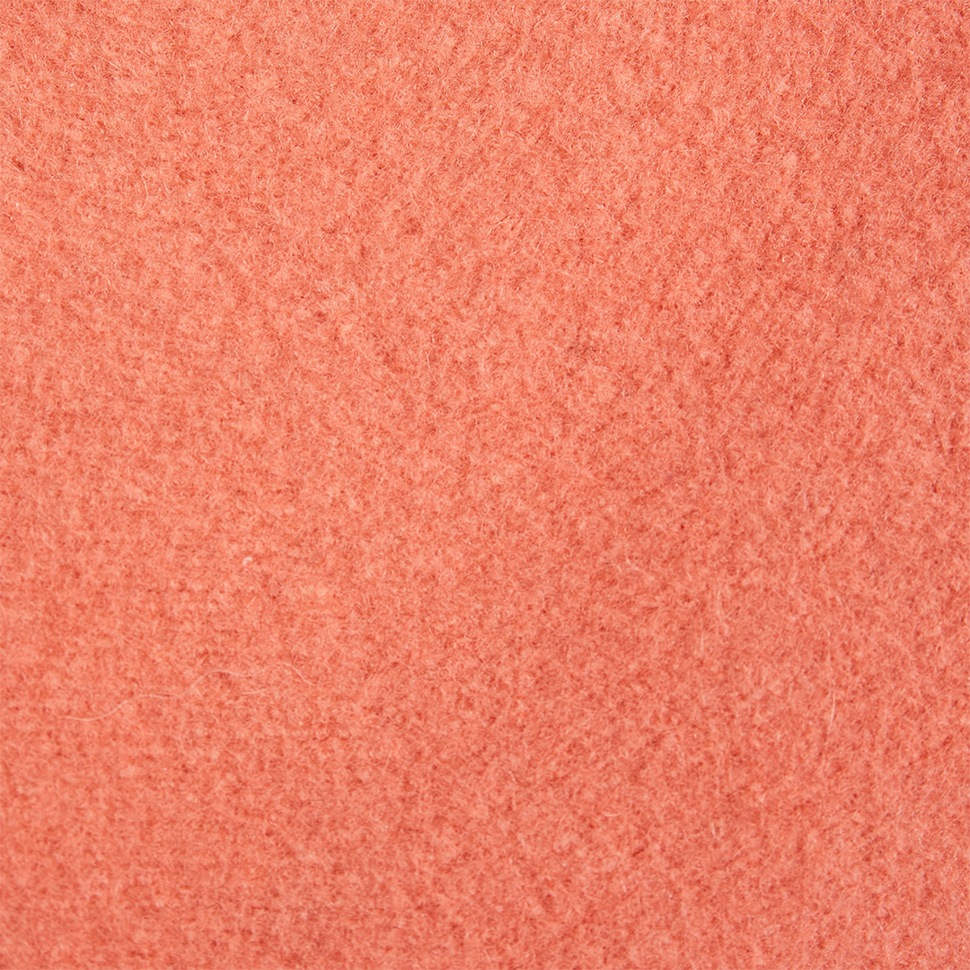 Close up of Laulhère's 100% French merino wool Campus cap beret - sorbet