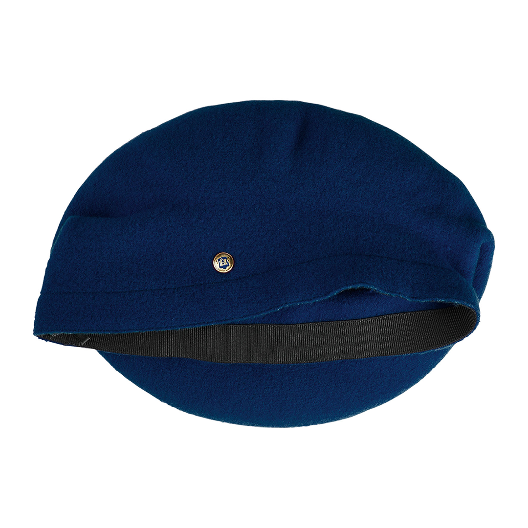 Laulhère's 100% French merino wool Luna beret - blue Laulhère - folded