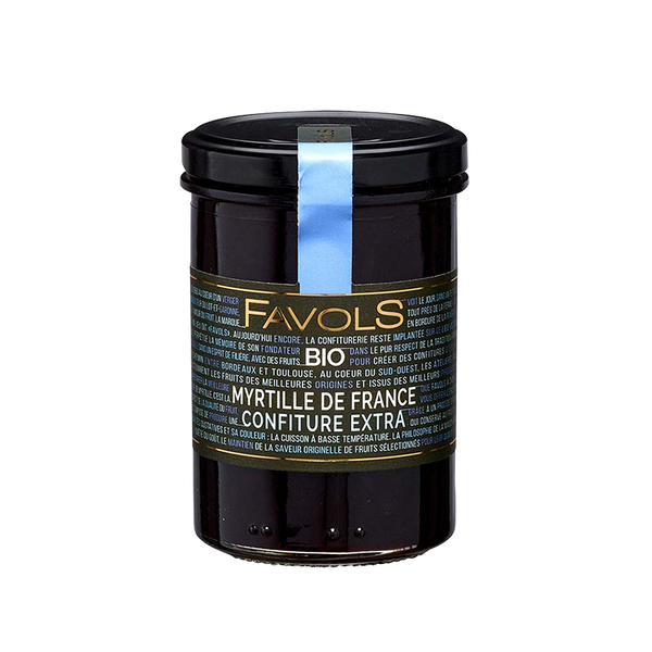 Favols' blueberry organic premium jam is really tasty. Comes in a jar. Net weight 250g