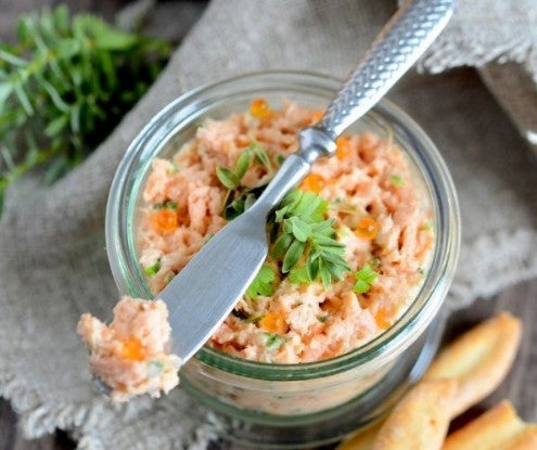 Salmon Rillettes with the Brillat-Savarin cheese (Recipe from Fromagerie Delin)