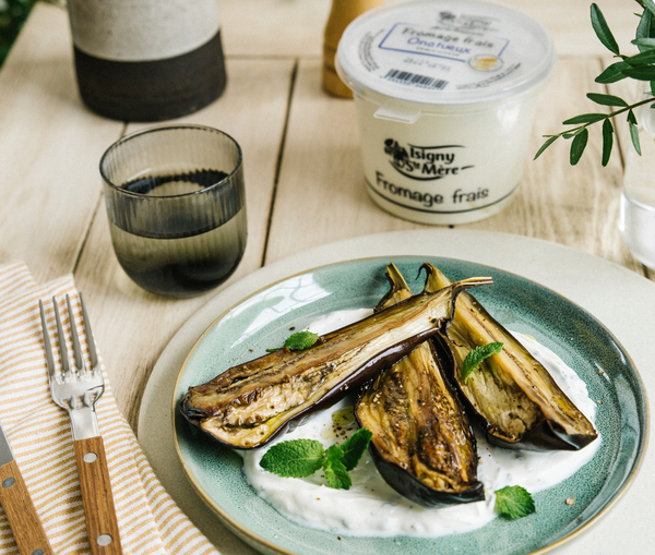 Roasted Eggplants with Unctuous 'Fromage Blanc' & Mint