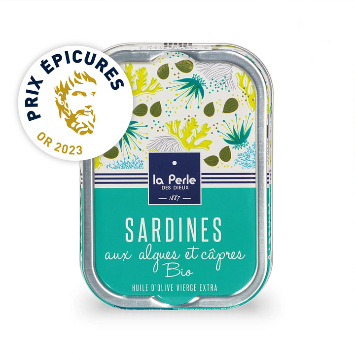 2023 Gold Award Prix Epicures! Sardines w/Organic Seaweed &amp; Capers
