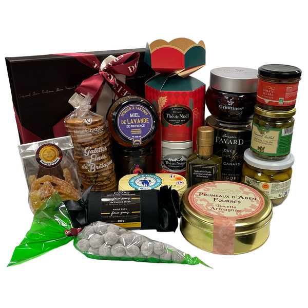 Items included in the 2025 Holiday Season Memorable Celebration Gift Basket