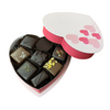Heart shaped box with nine chocolates