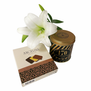 fruity chocolate duo to celebrate moms gifts set including a tin of tea and a box of biscuits