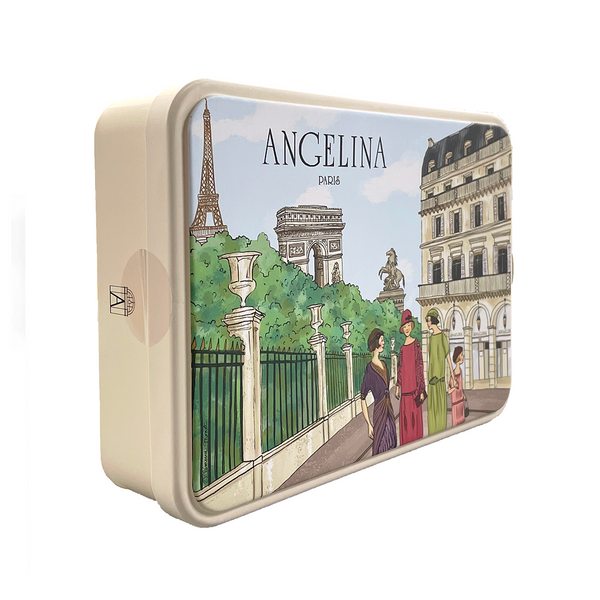 Side view of Box of Angelina's assorted biscuits 