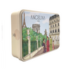 Angelina's assorted biscuits in its emblematic collector tin. Side view. Net weight: 70g