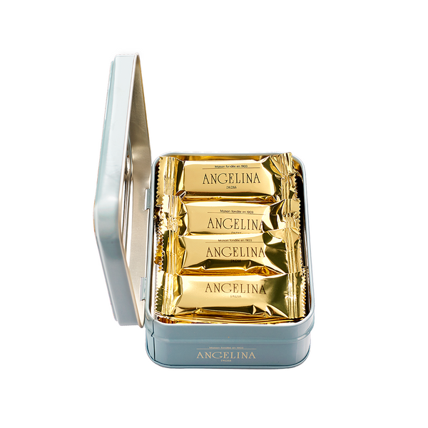 Angelina's collector tin of crêpes dentelle opened