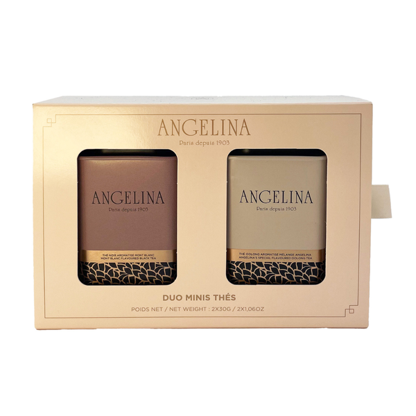 Front view of Angelina's Mini Tea Duo Gift Box