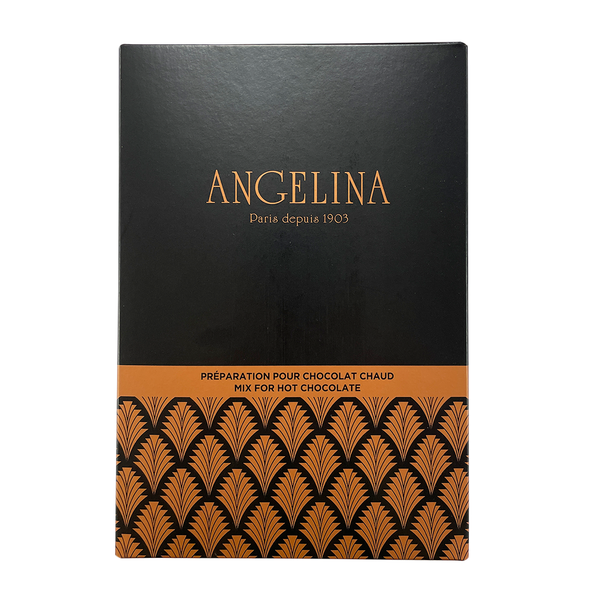 Box of Angelina's hot chocolate powder