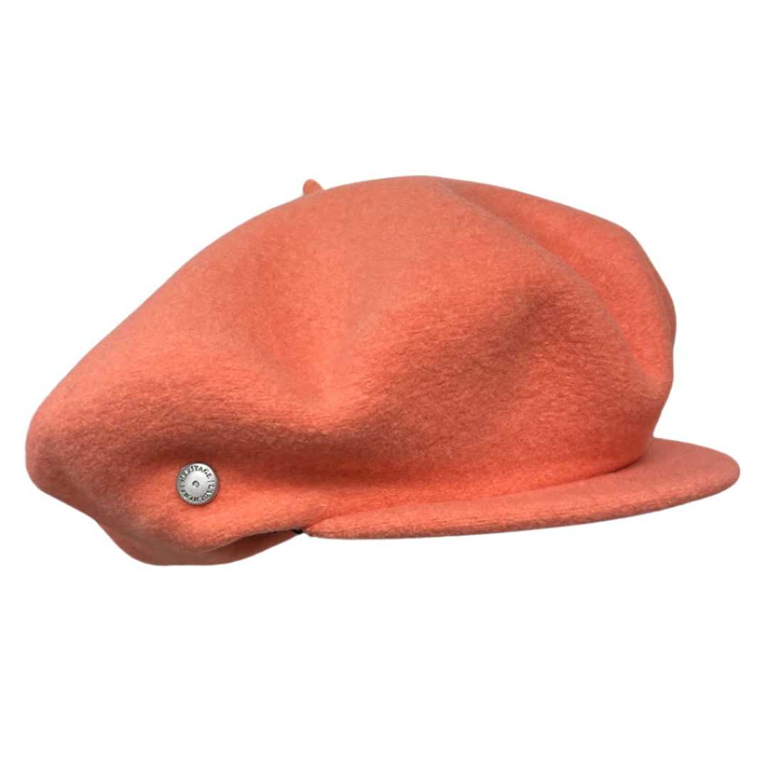 Laulhère's 100% French merino wool Campus cap beret - sorbet