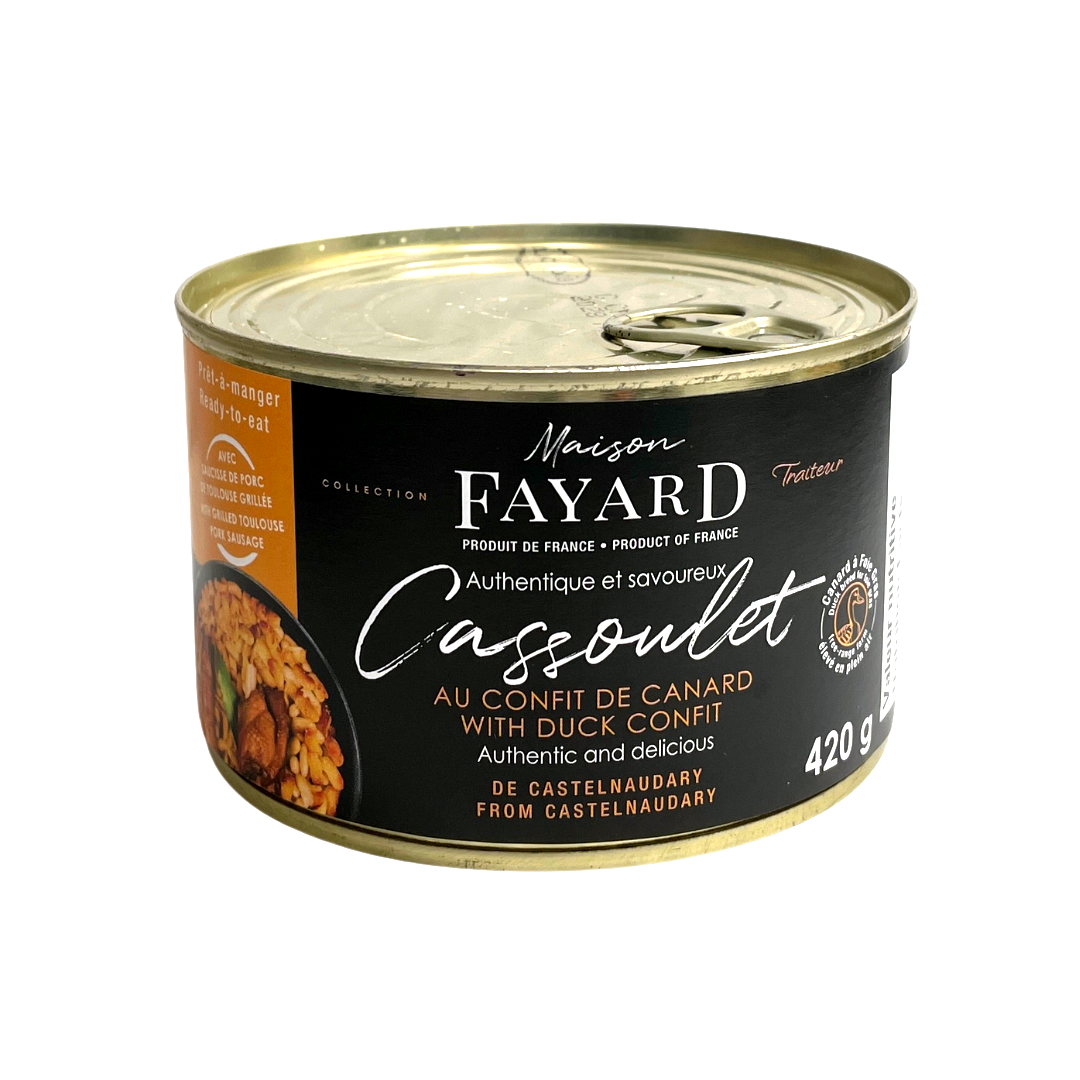 Tin of Maison Fayard's cassoulet with duck confit. Net weight: 420g