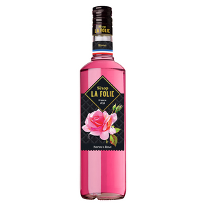 Bottle of Combier Distillery's rose syrup. Net weight: 70cl