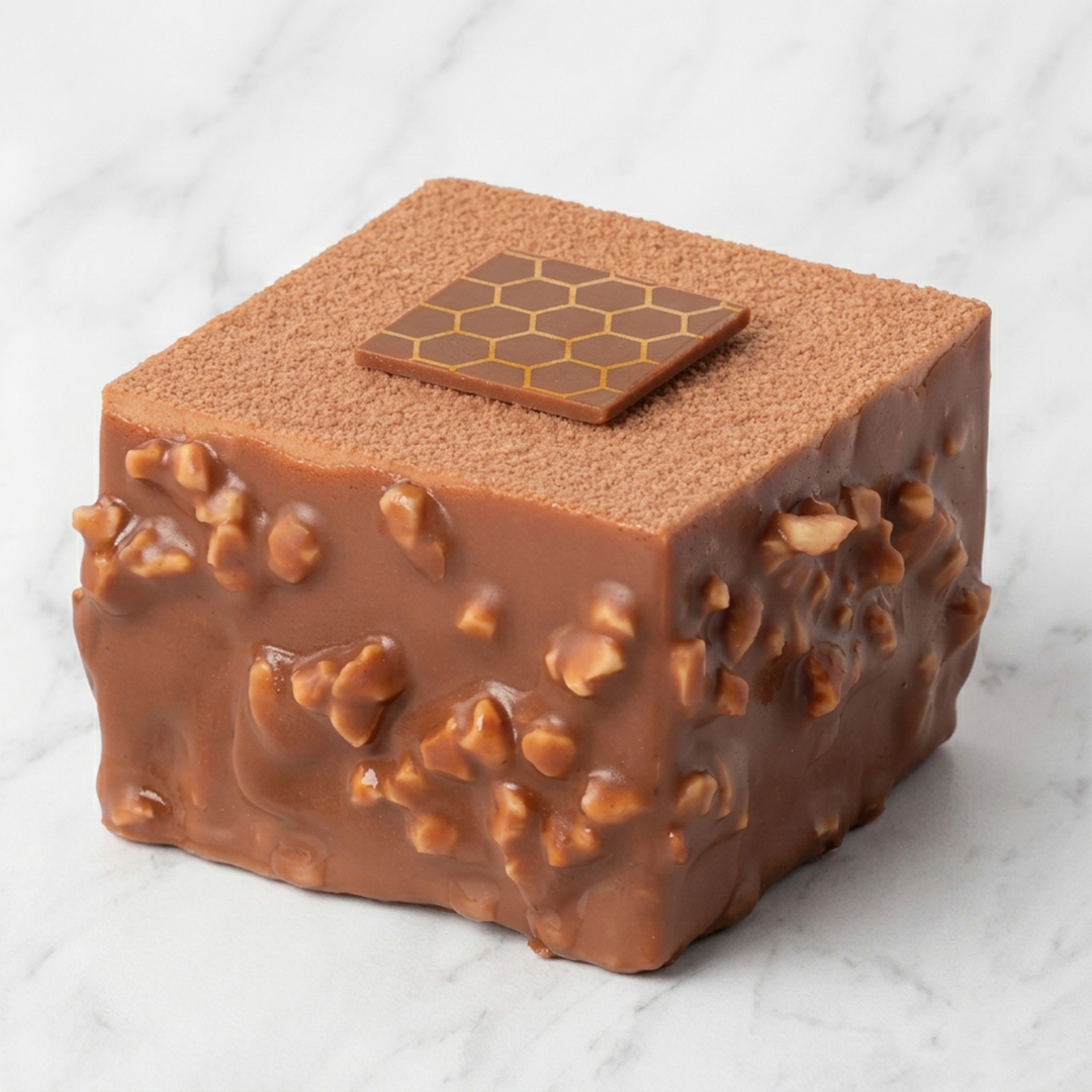 Coming Soon! Crunchy Hazelnut Caramel Square-shaped Rocher