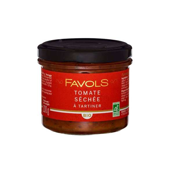 A jar of Organic Dried Tomato Spread. Net weight: 100g
