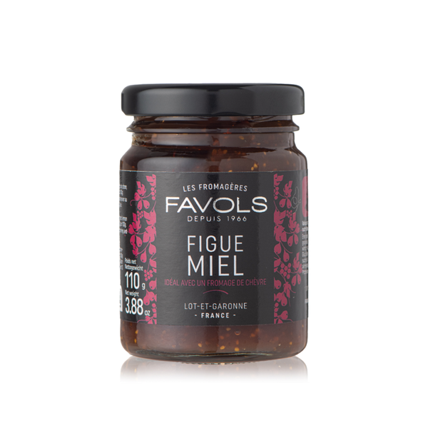 Favols' fig & honey chutney comes in a jar. Net weight: 110g.