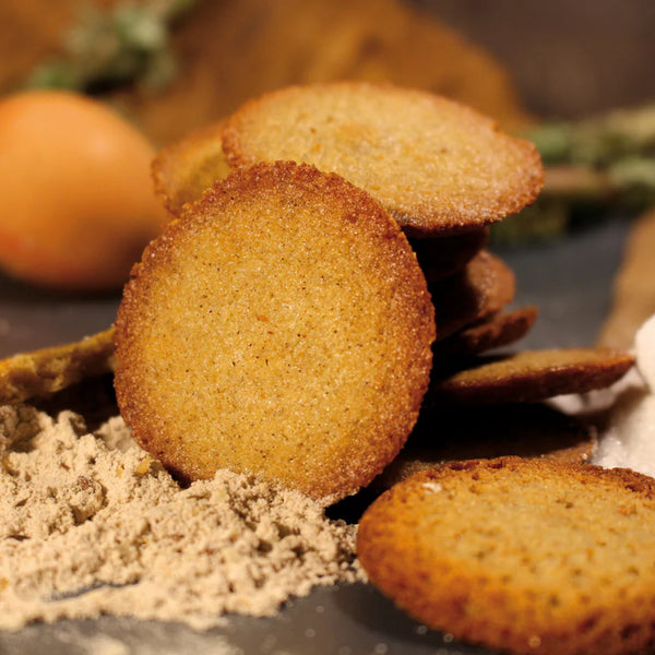 Display of Michel Chatillon's fresh pure butter, gluten-free buckwheat galettes. 