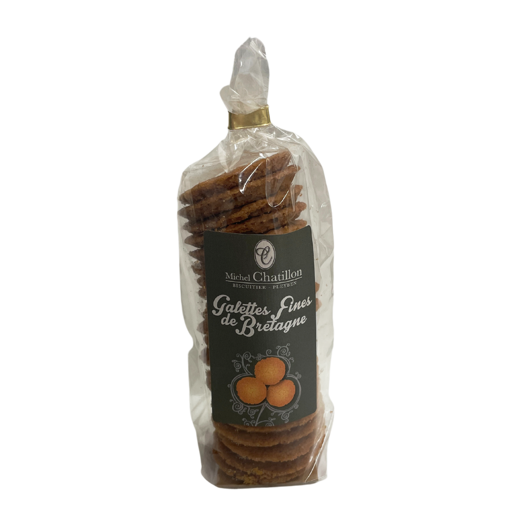 Bag of Michel Chatillon's soy-free pure butter fine galettes. Net weight: 150g