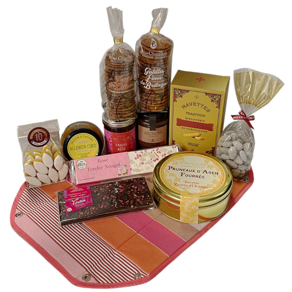 Items included in Unique High Tea Folding Basket Gift Set