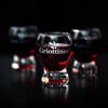 shooter glass with griottines and alcohol