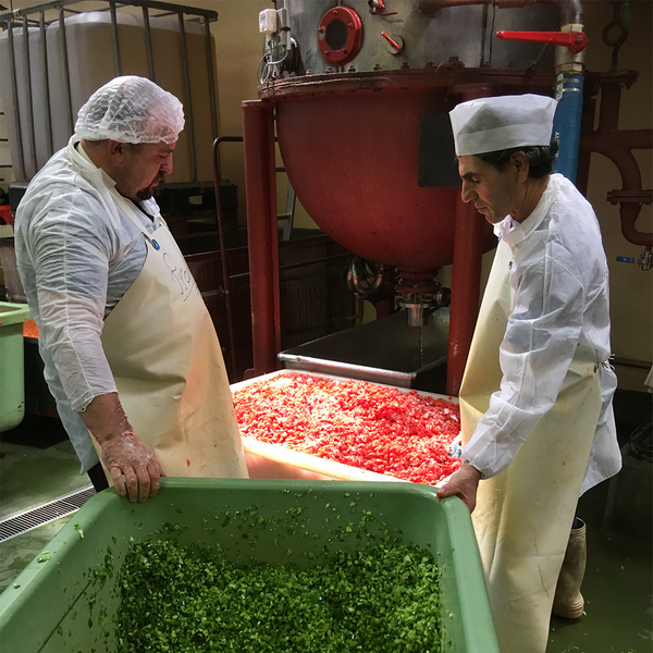 Guintrand's staff busy preparing the veggies for their culinary preparations