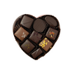 Heart shaped box with nine chocolates