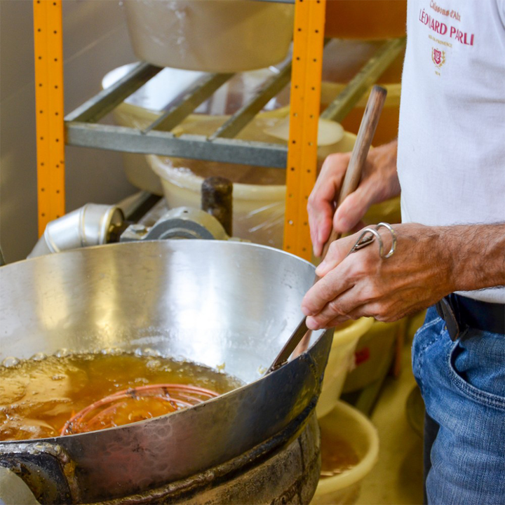 Pineapple slices being candied at Léonard Parli&