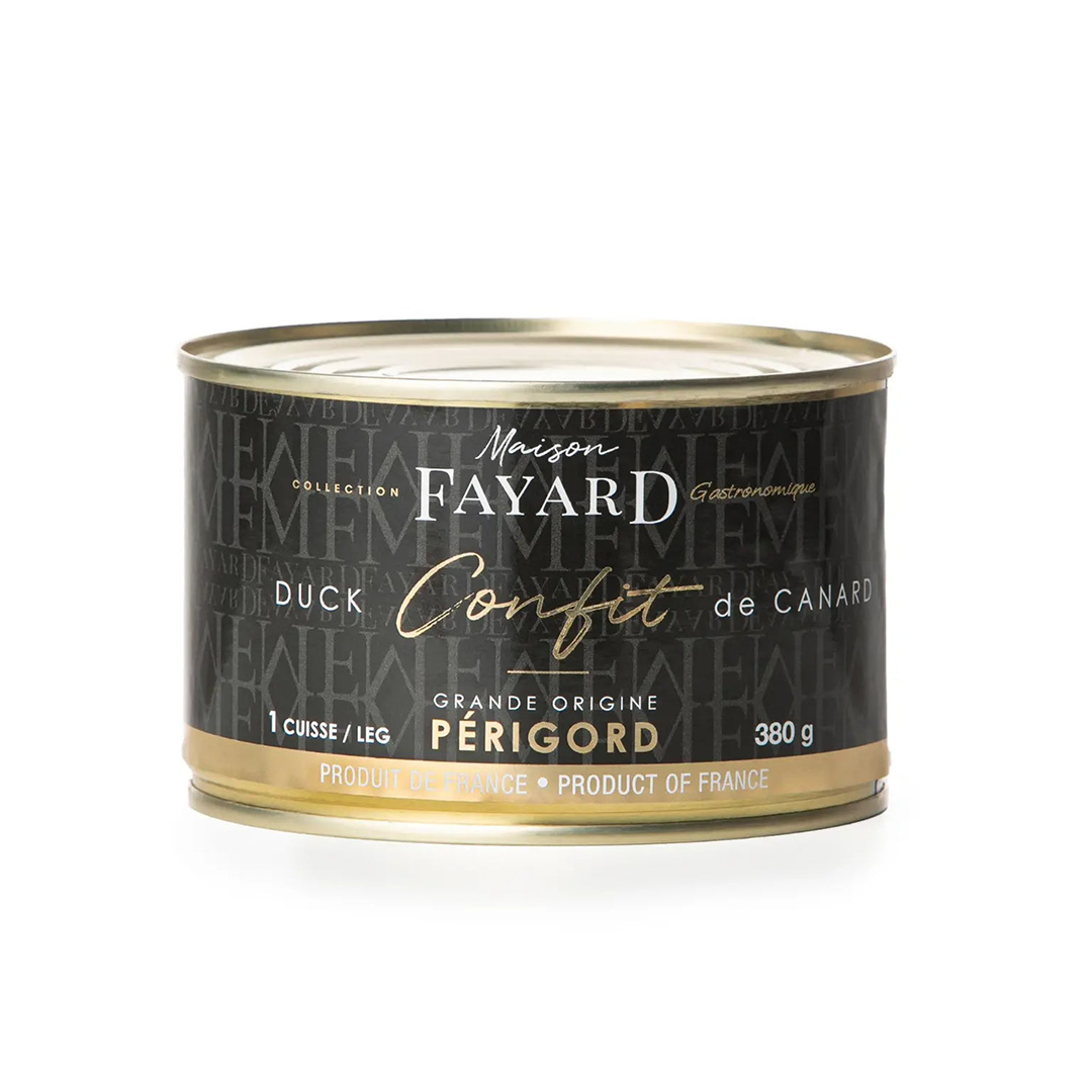 Tin of Maison Fayard's duck confit. Net weight: 380g